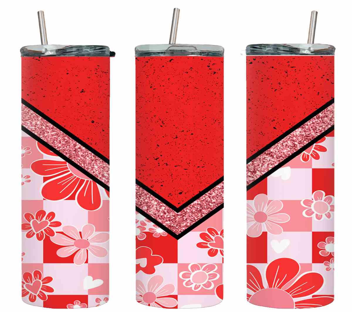 Retro Red Vee Flower-10607